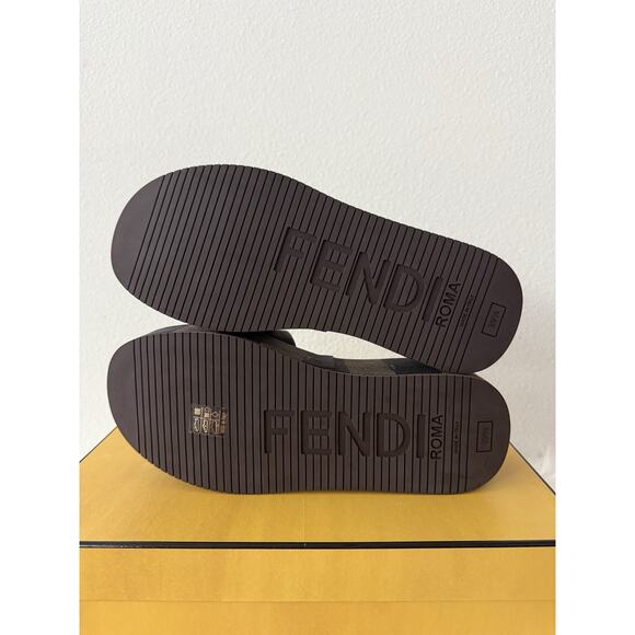 Fendi Sunshine Flatform Platform FF Logo Jacquard Baguette Feel Slides - Picture 11 of 11